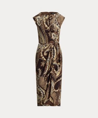＜LAUREN RALPH LAUREN (Women)＞ペイズリー　ストレッチ　ジャージー　タイフロント　ドレス　ＷＭＬＤＤＲＳＳＮ８２０１８７