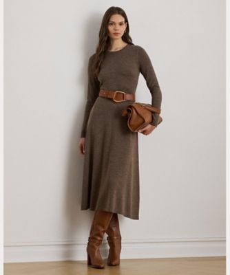 ウール クルーネック セーター ドレス