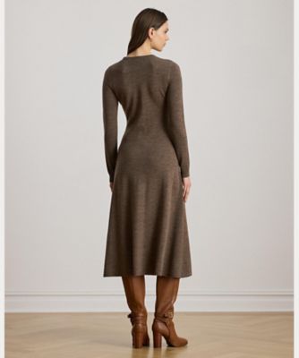 ウール クルーネック セーター ドレス