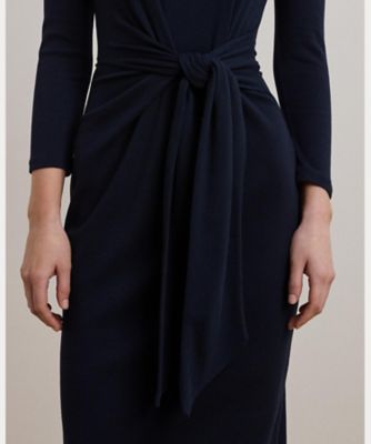 【Ralph Lauren】タイフロント ジャージー ボートネック ドレス RALPH LAUREN｜ツイストフロント ジャージー ドレス | Rakuten