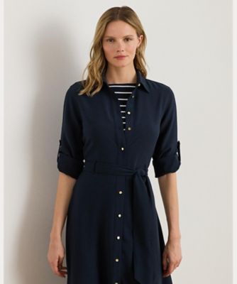 ダブルフェイスド ジョーゼット シャツドレス