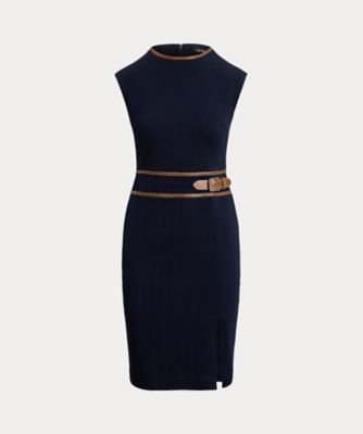 ＜LAUREN RALPH LAUREN (Women)＞バックルトリム　ヘリンボーン　キャップスリーブ　ドレス　ＷＭＬＲＤＲＳＳ６８２０２０８