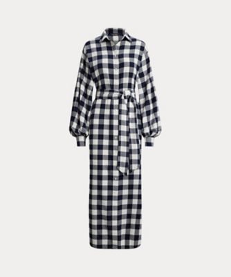 チェック ツイル パネルド シャツドレス