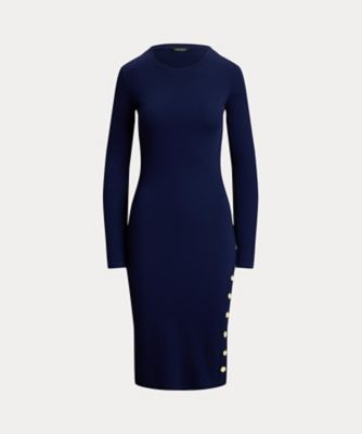 ＜LAUREN RALPH LAUREN (Women)＞ボタントリム　リブ　コットンブレンド　ドレス　ＷＭＬＲＤＲＳＳ６８２０２２７
