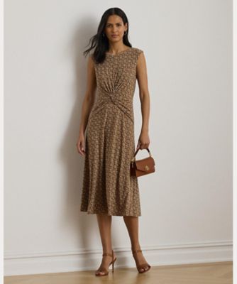 ジオプリント ツイストフロント ジャージー ドレス