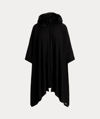 超美品　ローレンラルフローレン ウール ポンチョ ケープ マント ブラック 楽天市場】Lauren Ralph Lauren ローレンラルフローレン ケープ