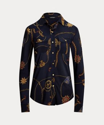 LAUREN RALPH LAUREN (Women)/ローレン ラルフ ローレン スリム　フィット　ベルティングプリント　ジャージー　シャツ　ＷＭＬＲＫＮＩＳ６８２０１９５