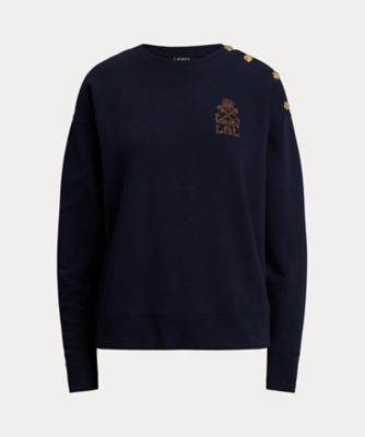 LAUREN RALPH LAUREN (Women)/ローレン ラルフ ローレン ボタントリム フレンチ テリー スウェットシャツ WMLRKNIS6820202