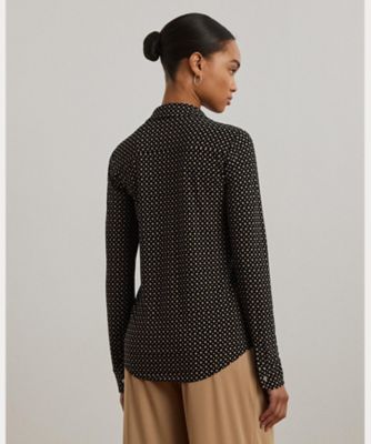 スリム フィット ジオプリント ジャージー シャツ