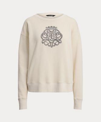 LAUREN RALPH LAUREN (Women)/ローレン ラルフ ローレン ビーデッドクレスト フリース プルオーバー WMLRKNIS6820208 101ナチュラル トップス【三越伊勢丹/公式】