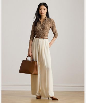 スリム フィット ジオプリント ジャージー シャツ