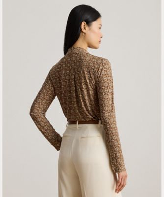 スリム フィット ジオプリント ジャージー シャツ