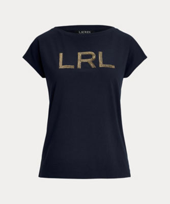 ＜LAUREN RALPH LAUREN (Women)＞ビーデッドロゴ　コットン　ジャージー　Ｔシャツ　ＷＭＬＲＫＮＩＳＮ８２０２５６