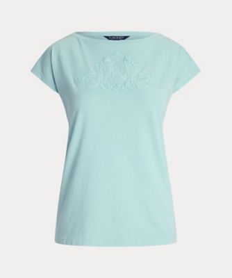 ＜LAUREN RALPH LAUREN (Women)＞ビーデッドロゴ　コットン　ジャージー　Ｔシャツ　ＷＭＬＲＫＮＩＳＮ８２０２８７