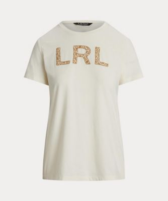 ＜LAUREN RALPH LAUREN (Women)＞フレンチ　ノットロゴ　コットン　ジャージー　Ｔシャツ　ＷＭＬＲＫＮＩＳＮ８２０２８９