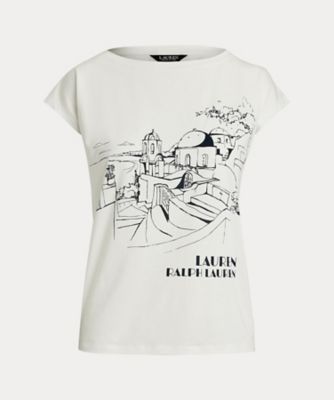 ＜LAUREN RALPH LAUREN (Women)＞コットンブレンド　ジャージー　グラフィック　Ｔシャツ　ＷＭＬＲＫＮＩＳＮ８２０２９６