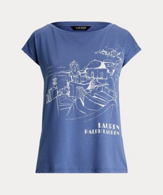 ＜LAUREN RALPH LAUREN (Women)＞コットンブレンド　ジャージー　グラフィック　Ｔシャツ　ＷＭＬＲＫＮＩＳＮ８２０２９８