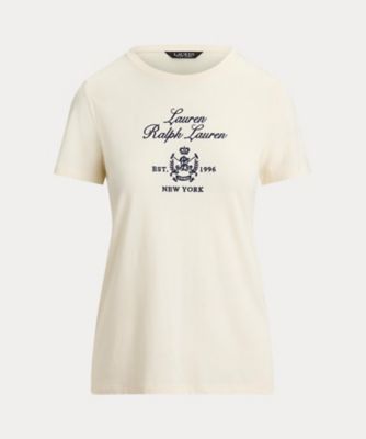 ＜LAUREN RALPH LAUREN (Women)＞エンブロイダリークレスト　ジャージー　Ｔシャツ　ＷＭＬＲＫＮＩＳＮ８２０３１２