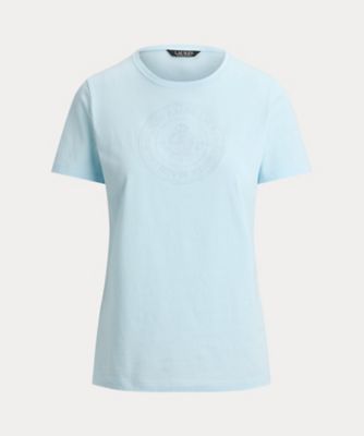 ＜LAUREN RALPH LAUREN (Women)＞エンブロイダリークレスト　コットン　ジャージー　Ｔシャツ　ＷＭＬＲＫＮＩＳＮ８２０３１６