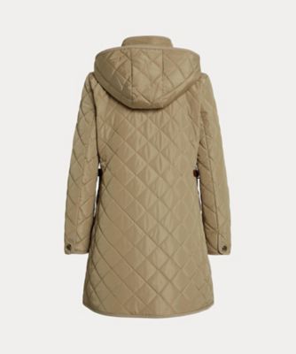 フーデッド ダイヤモンドキルテッド コート