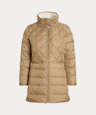 ＜LAUREN RALPH LAUREN (Women)＞フェイクシアリングトリム　キルテッド　ダウン　コート　ＷＭＬＲＯＴＷＳ２８２０６６０