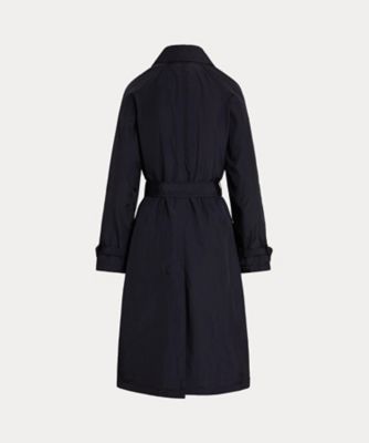 美品✨ラルフローレン ベルト付 トレンチコート ロングコート 11号 ネイビー ダブルブレステッド トレンチ コート （トレンチコート）｜LAUREN