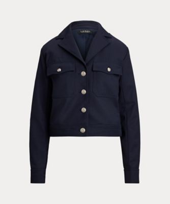 ＜LAUREN RALPH LAUREN (Women)＞クロップド　ウールブレンド　ツイル　ジャケット　ＷＭＬＲＯＴＷＳ６０２０２５６