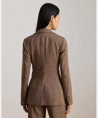 グレン チェック コットンブレンド ブレザー