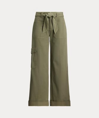 ＜LAUREN RALPH LAUREN (Women)＞プリーテッド　コットン　ツイル　ワイドレッグ　カーゴ　パンツ　ＷＭＬＲＰＮＴＳＢＶ２０２９２
