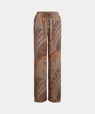 ＜LAUREN RALPH LAUREN (Women)＞ペイズリー　クレープ　ワイドレッグ　パンツ　ＷＭＬＲＰＮＴＳＢＶ２０３０４