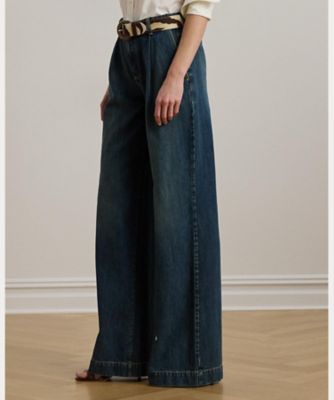 Ralph Laurenベルテッド プリーテッド ワイドレッグ デニム パンツ 3027010392410408_01_4165w.jpeg
