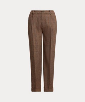 LAUREN RALPH LAUREN (Women)/ローレン ラルフ ローレン グレン チェック プリーテッド クロップド パンツ WMLRPNTSBV20311 999ブラウン パンツ・ズボン【三越伊勢丹/公式】