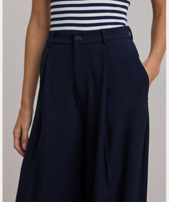 ダブルフェイスド ジョーゼット ワイドレッグ パンツ