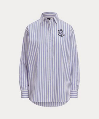 ＜LAUREN RALPH LAUREN (Women)＞リラックスド　フィット　ストライプド　ブロードクロス　シャツ　ＷＭＬＲＳＨＴＳ６８２０４４４