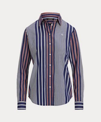 ＜LAUREN RALPH LAUREN (Women)＞クラシック　フィット　ストライプド　ブロードクロス　シャツ　ＷＭＬＲＳＨＴＳ６８２０４４６