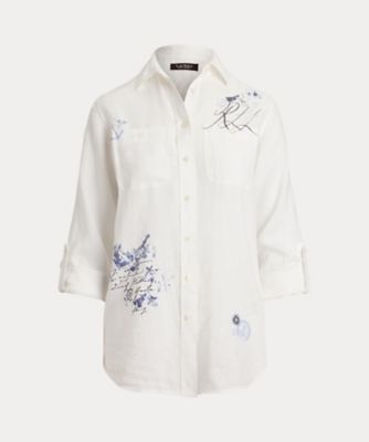 ＜LAUREN RALPH LAUREN (Women)＞リラックス　フィット　プリント　ロールタブ　スリーブ　シャツ　ＷＭＬＲＳＨＴＳ６８２０４９１