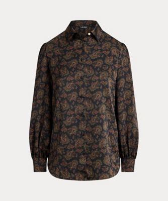 ＜LAUREN RALPH LAUREN (Women)＞ペイズリー　シャルムーズ　ブルゾンスリーブ　シャツ　ＷＭＬＲＳＨＴＳ６８２０５０１