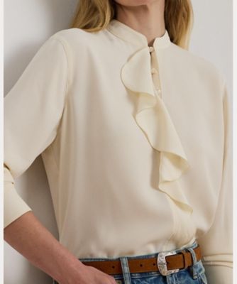 フリルトリムド ジョーゼット チュニック