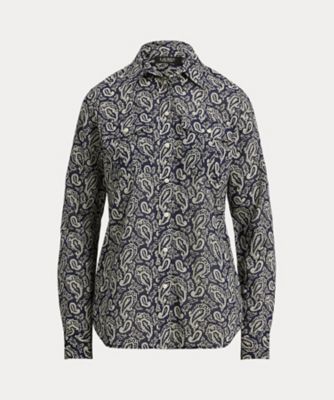 LAUREN RALPH LAUREN (Women)/ローレン ラルフ ローレン クラシック フィット ペイズリー コットン ボイル シャツ WMLRSHTS6820505 400ネイビー トップス【三越伊勢丹/公式】
