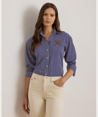 リラックス フィット ストライプド ブロードクロス シャツ