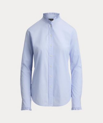 ＜LAUREN RALPH LAUREN (Women)＞フリルトリム　エンドオンエンド　コットン　シャツ　ＷＭＬＲＳＨＴＳ６８２０５４２