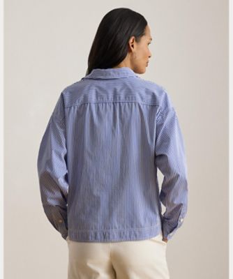 ストライプド クロップド シャツ WMLRSHTS6820548