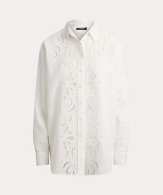 ＜LAUREN RALPH LAUREN (Women)＞アイレット　リネン　シャツ　ＷＭＬＲＳＨＴＳ６８２０５５５