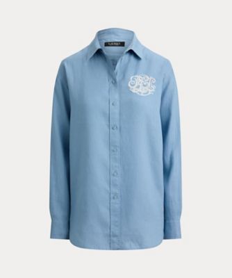 ＜LAUREN RALPH LAUREN (Women)＞リラックス　フィット　アイレットロゴ　リネン　シャツ　ＷＭＬＲＳＨＴＳ６８２０５６０