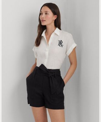 「かわいい～！」 シャツ ショートスリーブ リネン | (Women LAUREN RALPH LAUREN ジャケット・アウター
