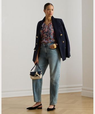 LAUREN RALPH LAURENフローラルジョーゼットパフスリーブ シャツ フローラル フリルトリム ジョーゼット ブラウス