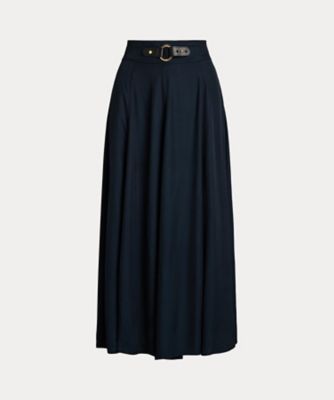 ＜LAUREN RALPH LAUREN (Women)＞バックルトリム　ツイル　ミディ　スカート　ＷＭＬＲＳＫＴＳ６Ｈ２０２５２