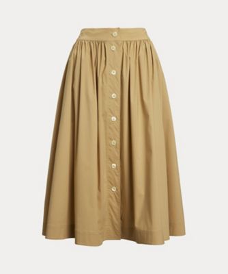 ＜LAUREN RALPH LAUREN (Women)＞ボタンフロント　コットンブレンド　スカート　ＷＭＬＲＳＫＴＳ６Ｈ２０２５８