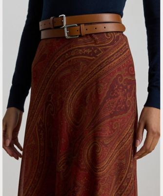 ペイズリー クリンクル ジョーゼット ミディ スカート