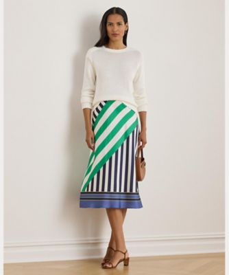 ストライプド ツイル ミディ スカート WMLRSKTS6H20299